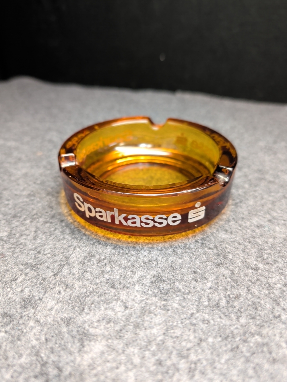 Sparkasse Amber Glass Ashtray - Picture 2 of 7